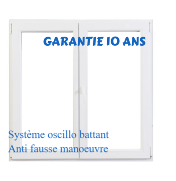 FENETRE 2 VANTAUX BLANC H95CM L100CM