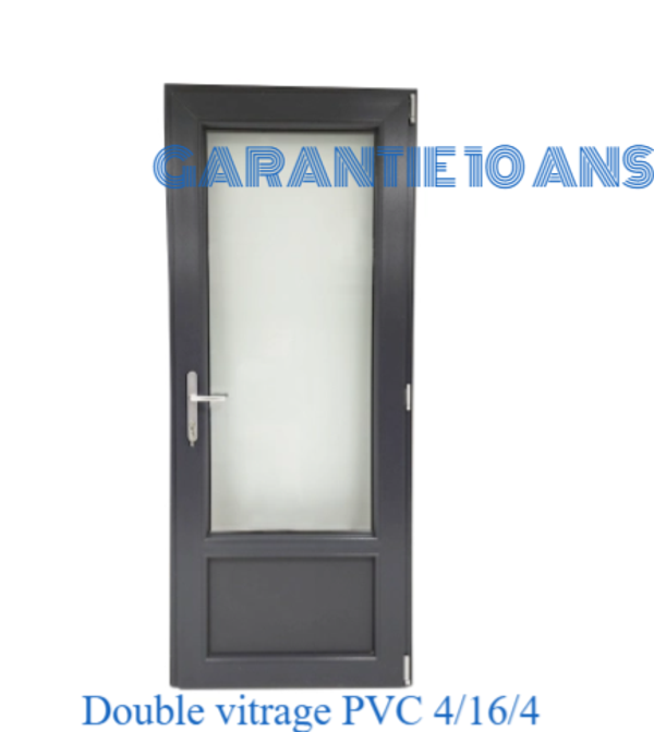 PORTE FENETRE 1 VANTAIL GRIS H205CM L80CM