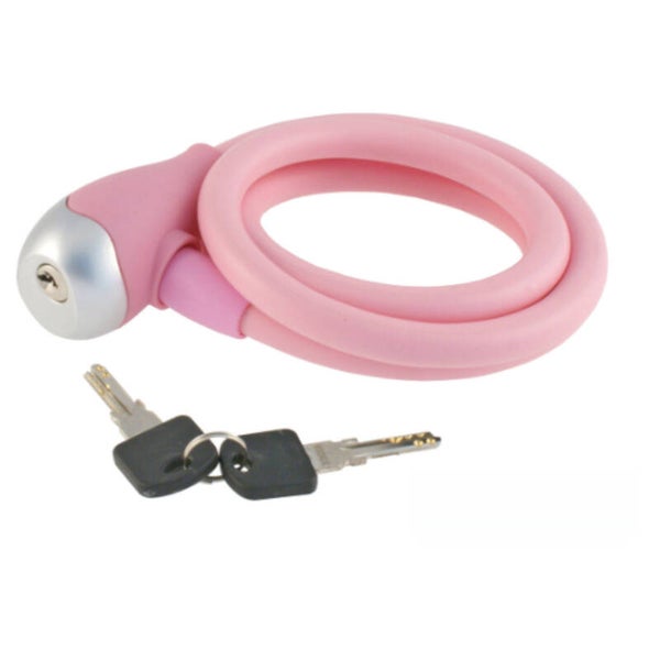 SPIRAL SILICON CABLE LOCK 12 x 1200 mm PINK