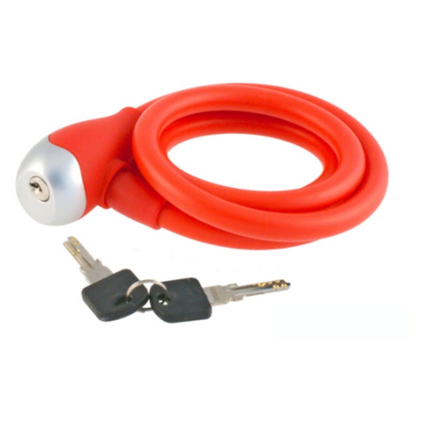 SPIRAL SILICON CABLE LOCK 12 x 1200 mm RED