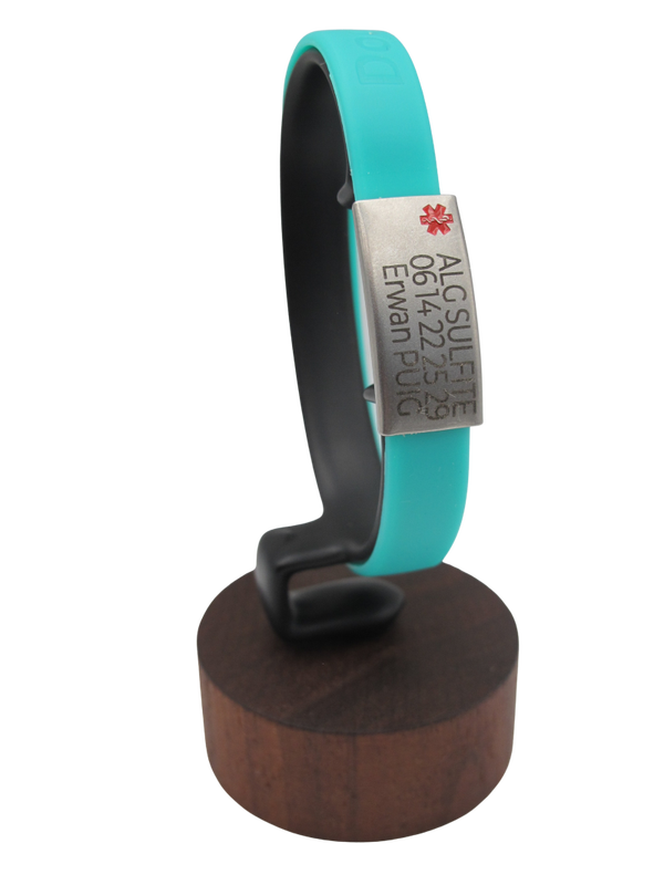 DOC Coole - Bracelet médical silicone - Gravure 3 lignes