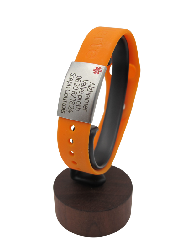 DOC Sage - Bracelet d'alerte en silicone- Gravure 4 lignes