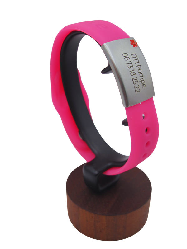 DOC Sage - Bracelet d'alerte en silicone- Gravure 2 lignes