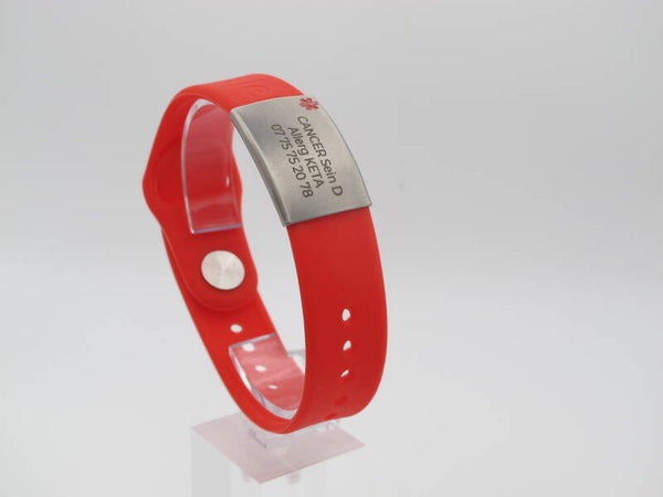 DOC Sage - Bracelet d'alerte en silicone- Gravure 4 lignes