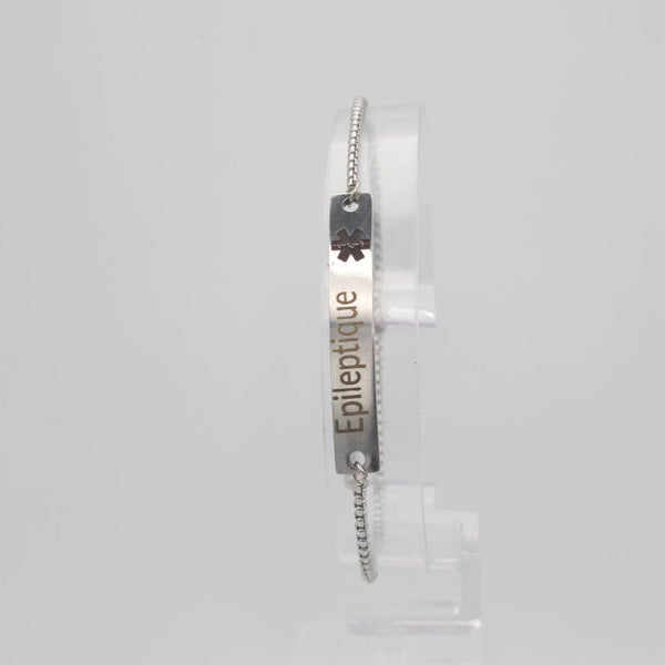 DOC Classy - Bracelet médical rectangulaire avec chainette