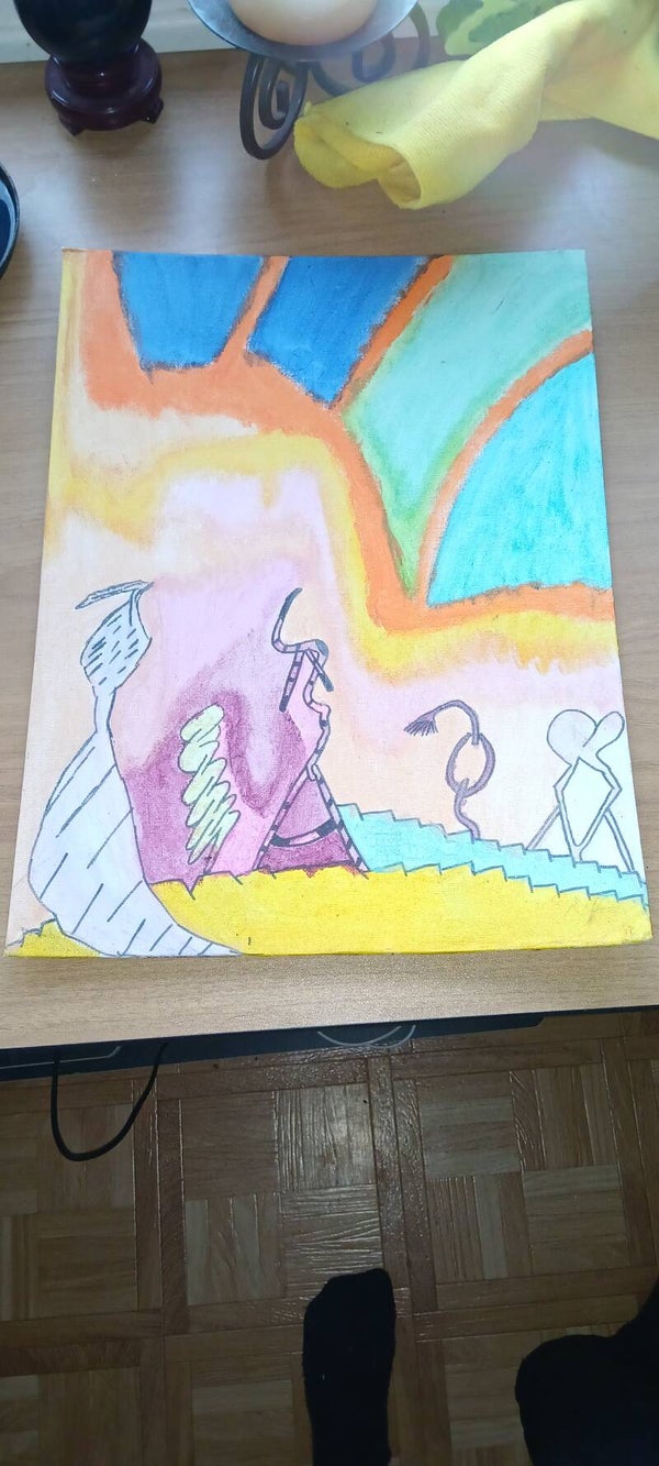 Peinture abstraite inspirée : le voyage des esprits