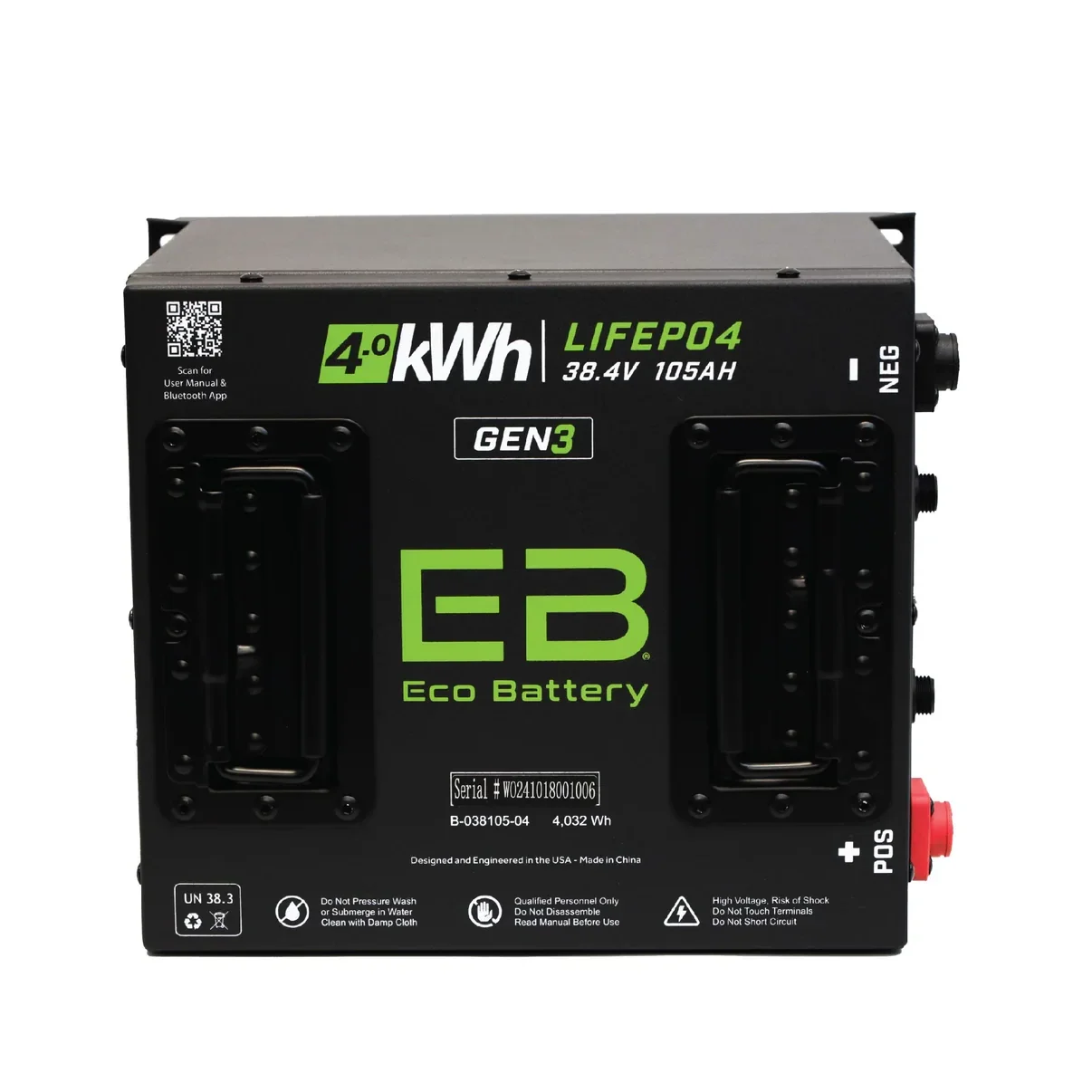 Eco Battery 36V 105Ah GEN3 LifePo4 Battery “Cube” – individual