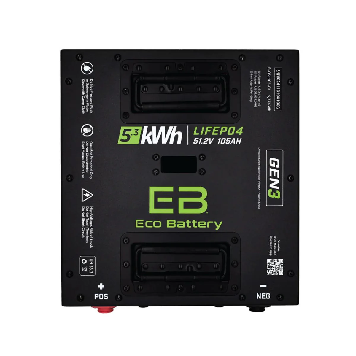 Eco Battery 51V 105Ah GEN3 LifePo4 “Thru Hole”