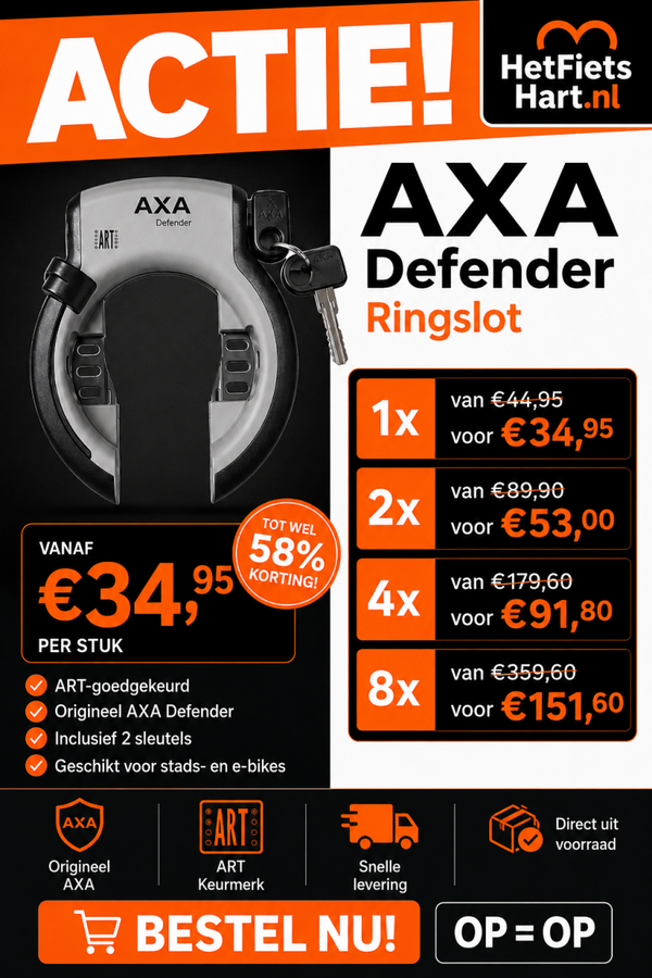 Axa defender ring slot zwart grijs ACTIE
