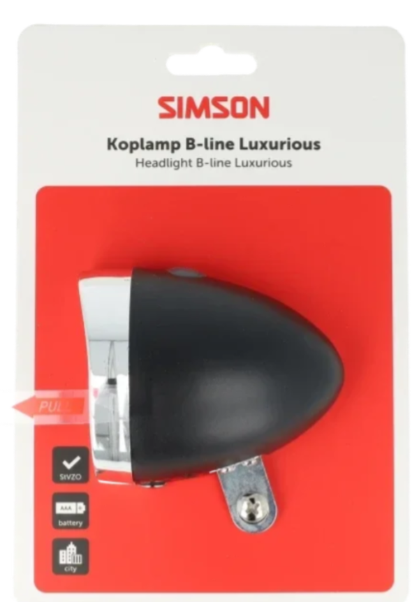 Simson Classic Luxurious LED Koplamp 30 Lux – Zwart
