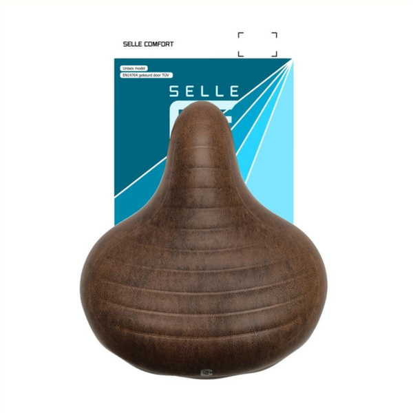 Selle Comfort Wave Fietszadel Bruin – Unisex – Gel – Met Verin