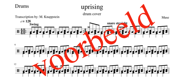 Uprising - Muse drum sheet