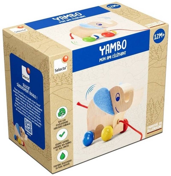 Houten trekspeelgoed olifant