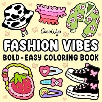 🎀 Fashion Vibes – Bold & Easy Coloring Book
