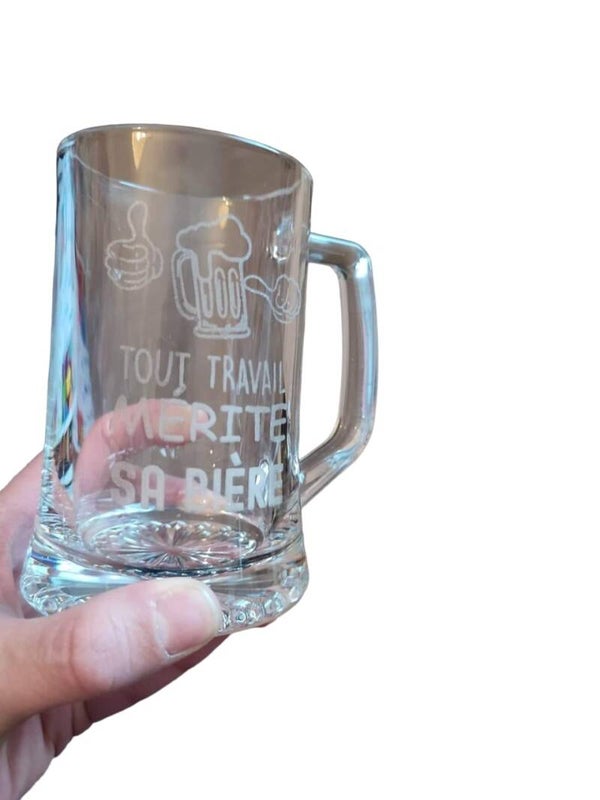 Chopes bière à graver avec le texte