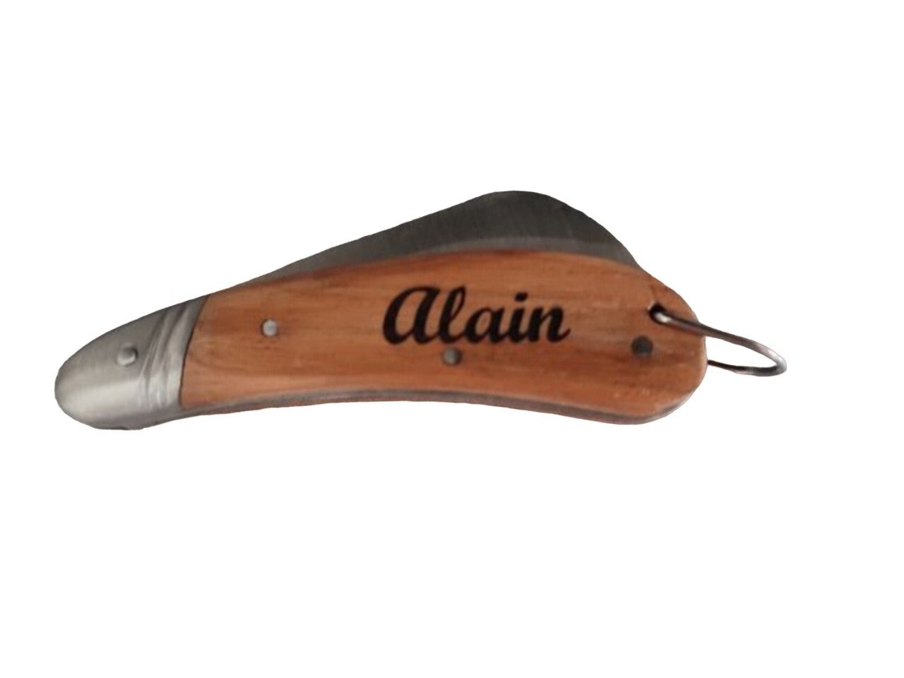 Couteau serpette gravé avec prénom ou texte