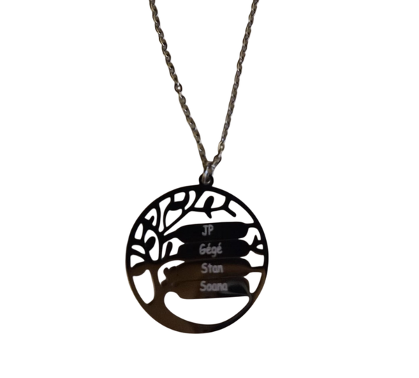 Collier Arbre de vie graver avec prénom