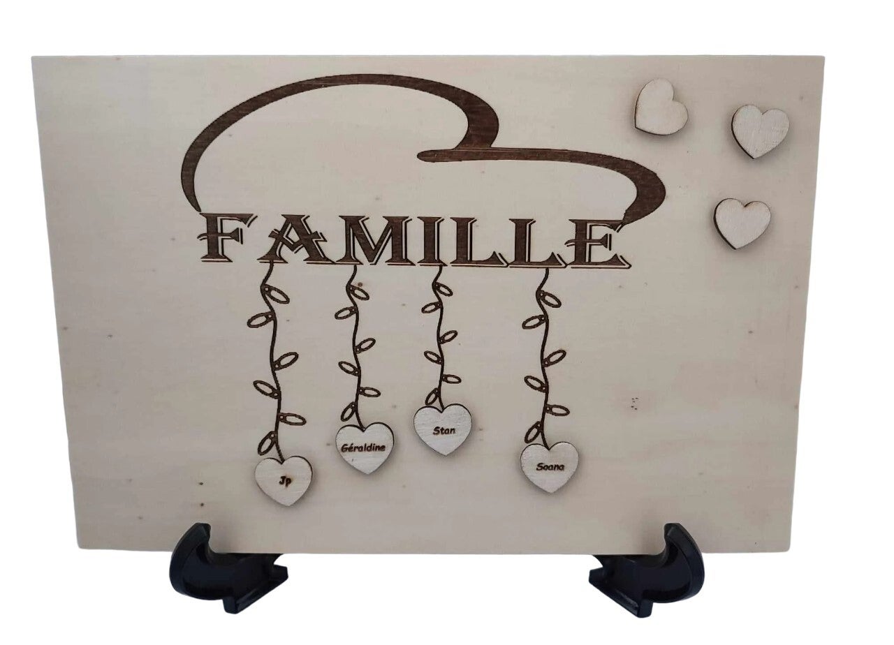 Tableau personnalisé prénom, famille