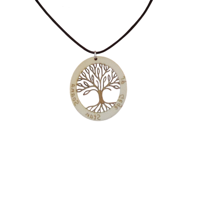 Collier arbre de vie gravé avec prénom