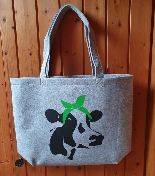 Filztasche mit Kuhplott