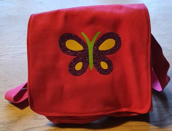 Kindergartentasche pink mit Schmetterling