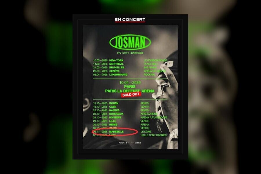 Concert de Josman au Dôme de Marseille le § novembre 2026 avec chauffeur VTC