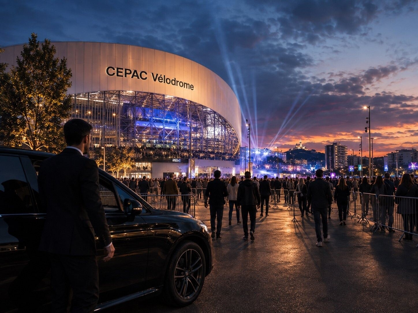 Chauffeur VTC à Marseille pour le stade Vélodrome, concerts, matchs et autres événements