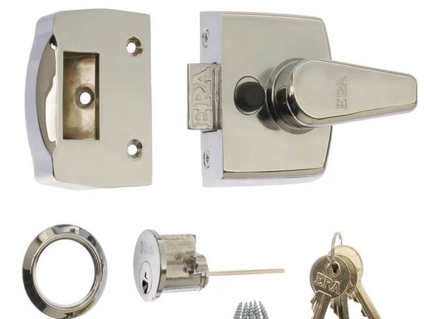 ERA 1430-37-1 40mm High Security Replacement Nightlatch - Chrome Effect Body, Grey