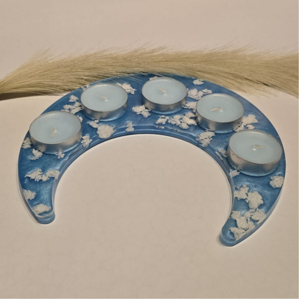 Maanvormige theelichthouder "The sky is the limit"