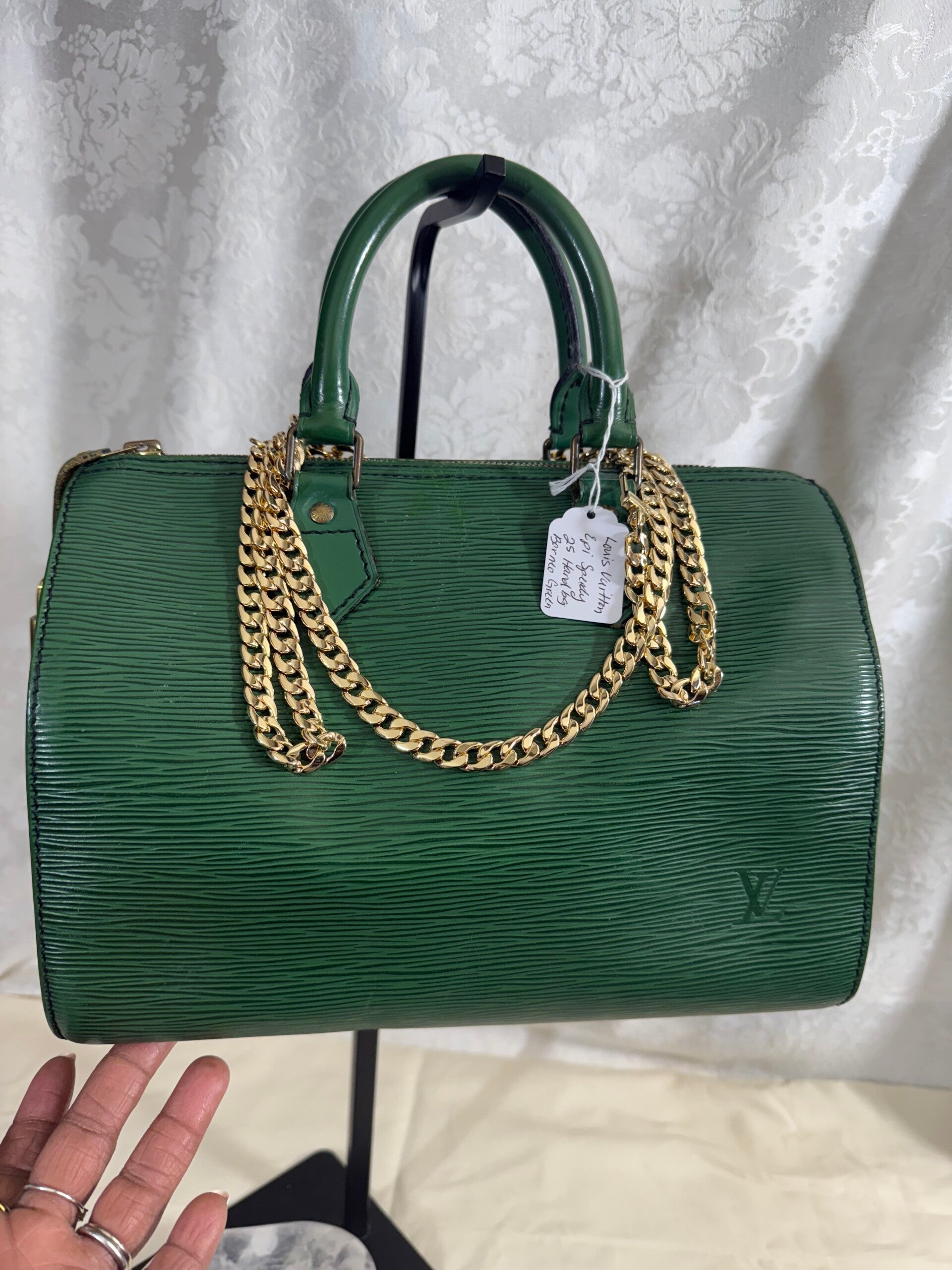 001. Louis Vuitton Epi 25 Speedy Borneo Green