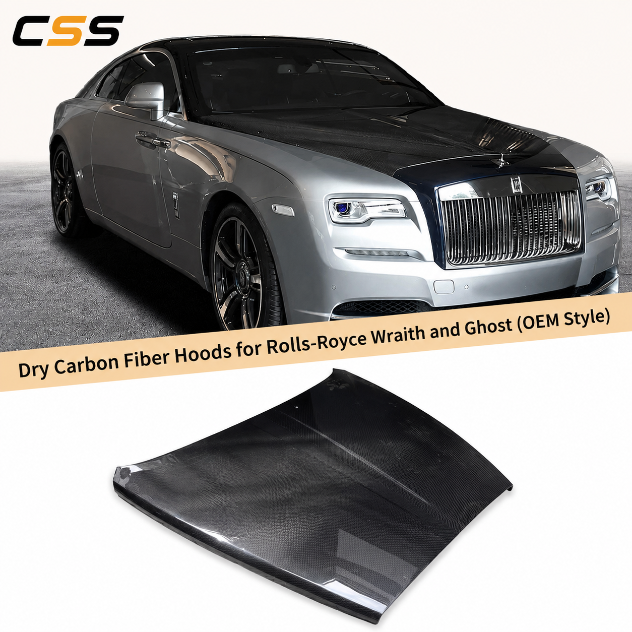 Rolls-Royce Wraith & Ghost OEM Style Dry Carbon Fibre Hood