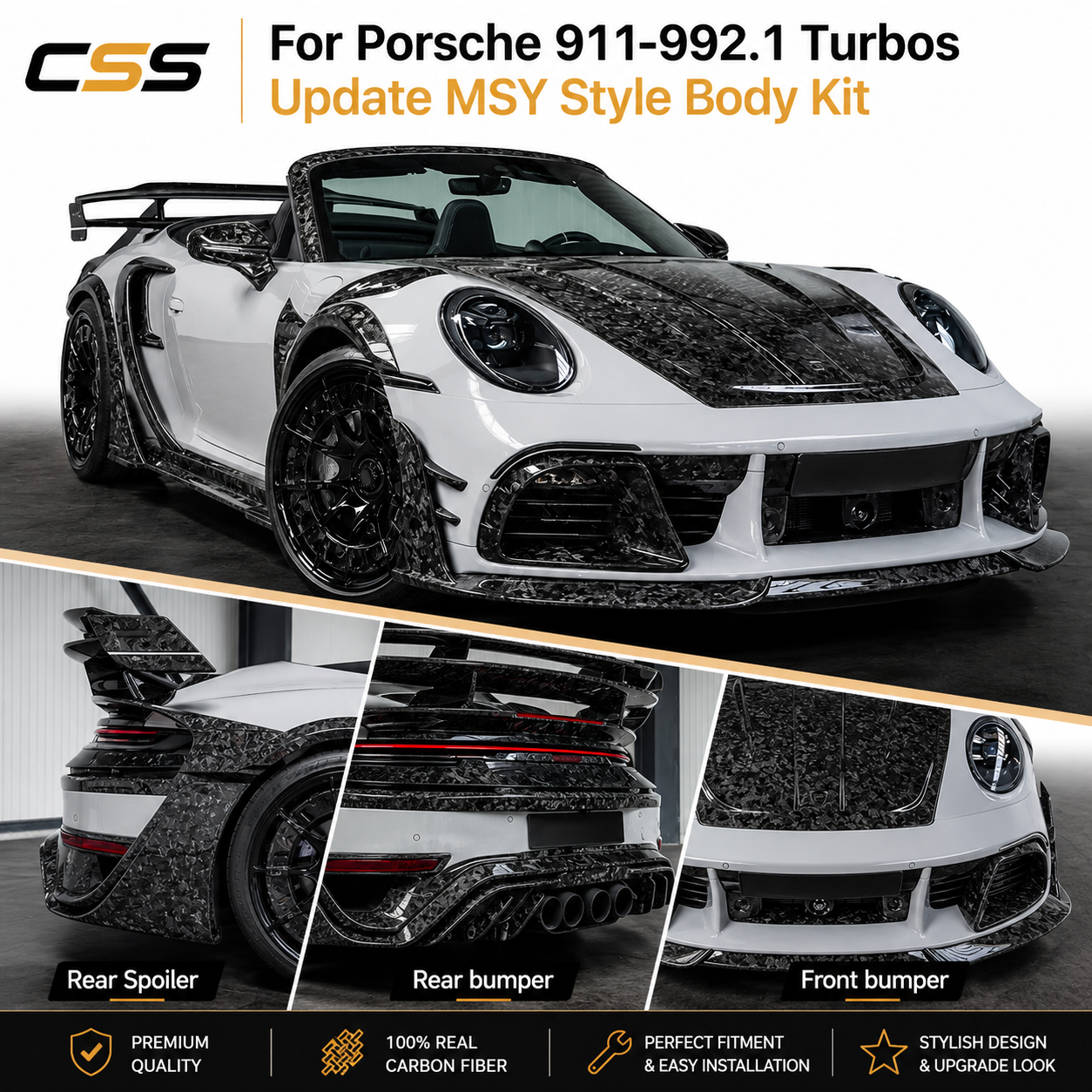 Porsche 911 992.1 Turbo S MSY Style Carbon Fibre Body Kit