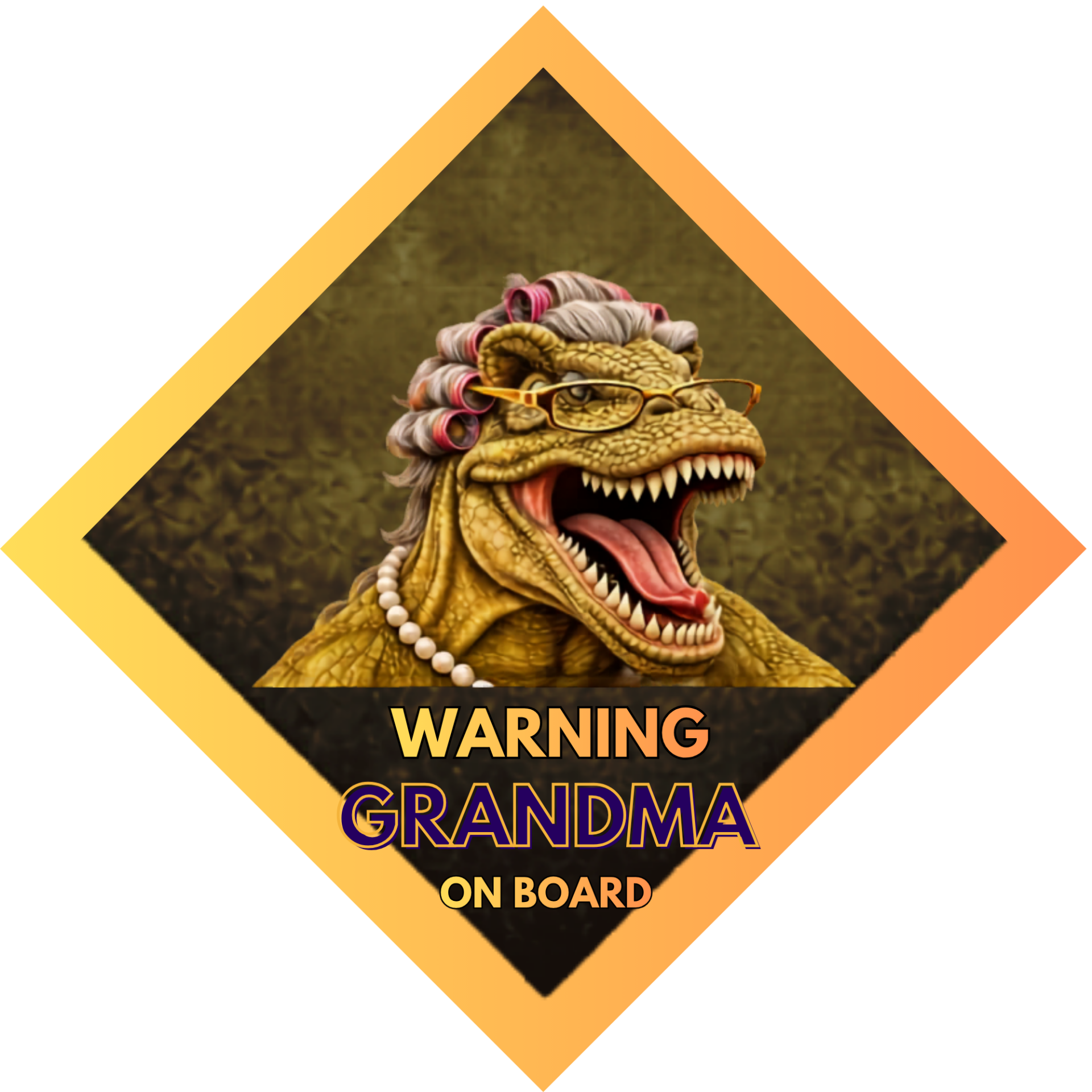 #Beastmode Dino Car Sign – Grandma On Board