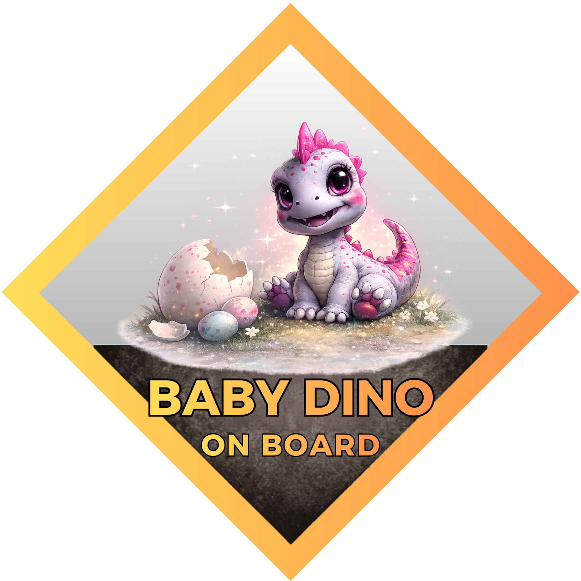 #Beastmode Dino Car Sign – Baby Dino On Board