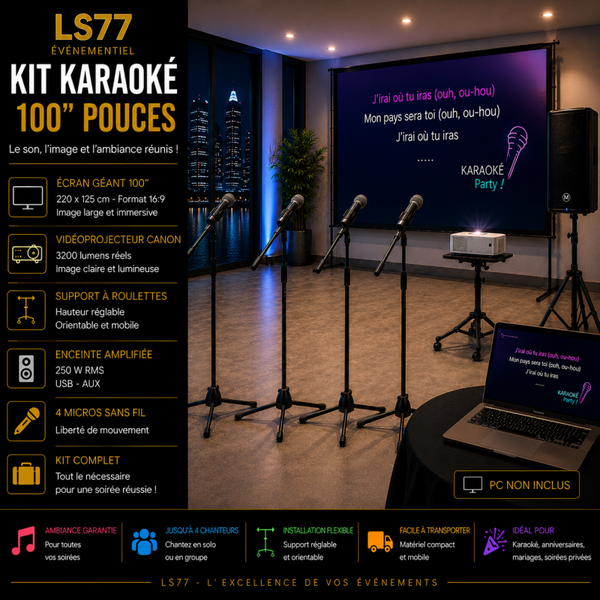 Kit Karaoké 4 micros (pour intérieur)