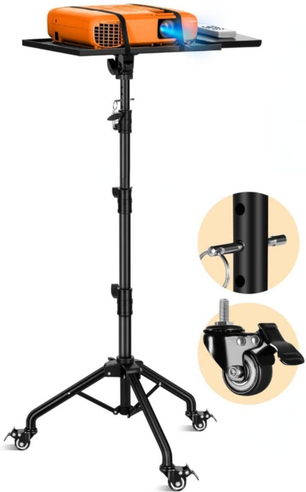 Trépied réglable à roulettes pour vidéoprojecteur