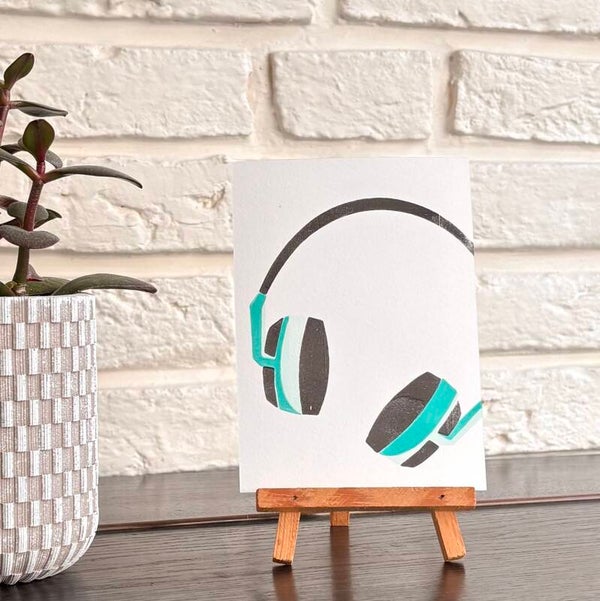 kaart headphones - blauwgroen
