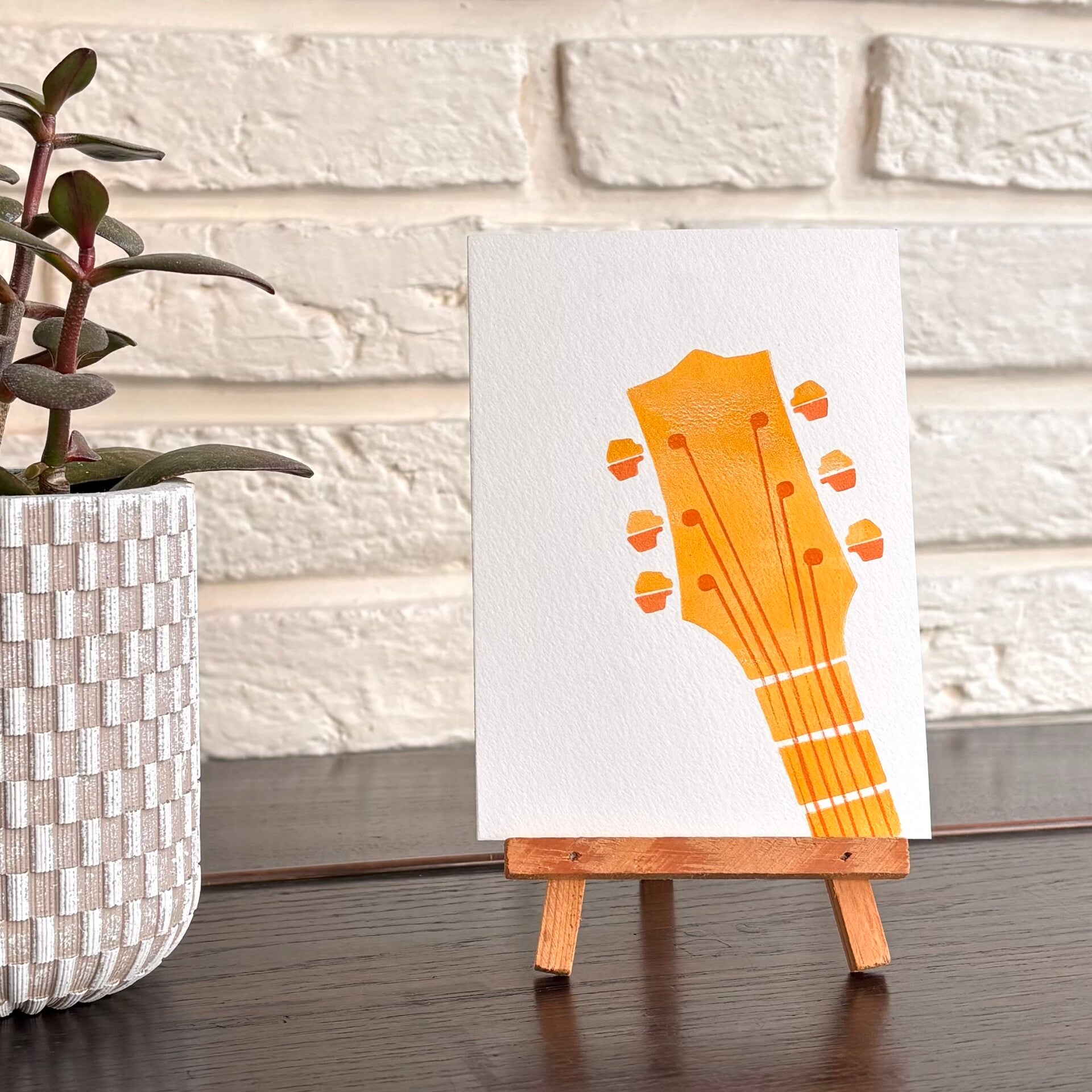 kaart gitaar - oranje-bruin