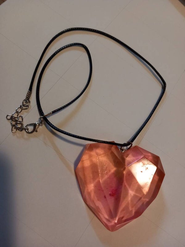 Handgemaakte ketting hart señorita magnata roze