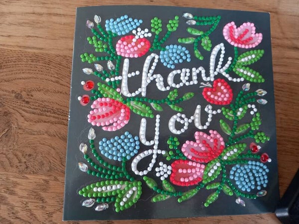 Diamond Painting Card Rode tupen thank you