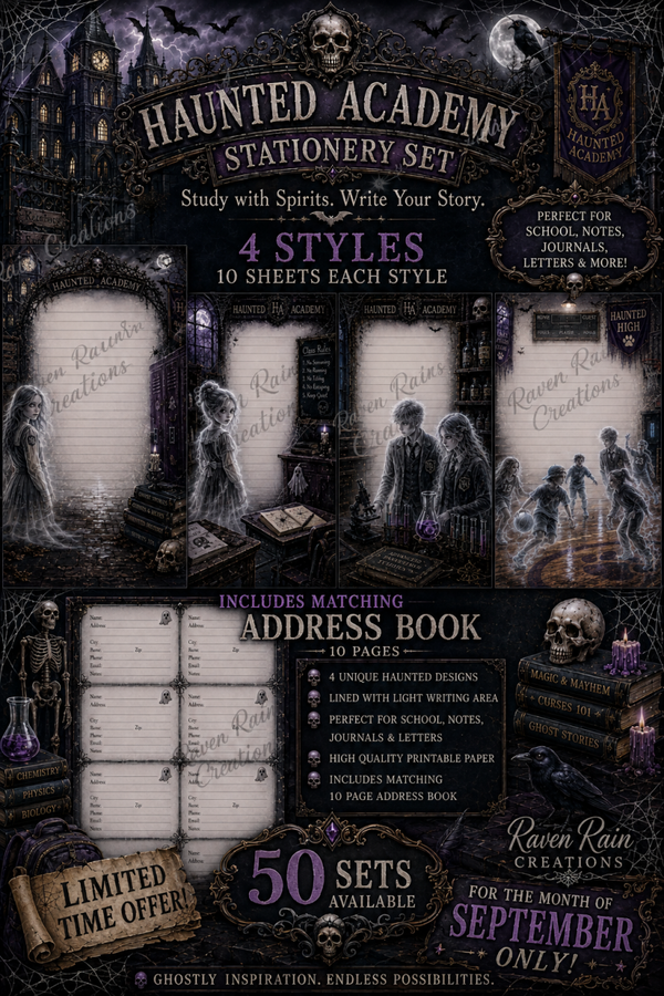 Haunted Academy Stationary
