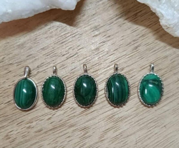Pendentif Malachite en Argent