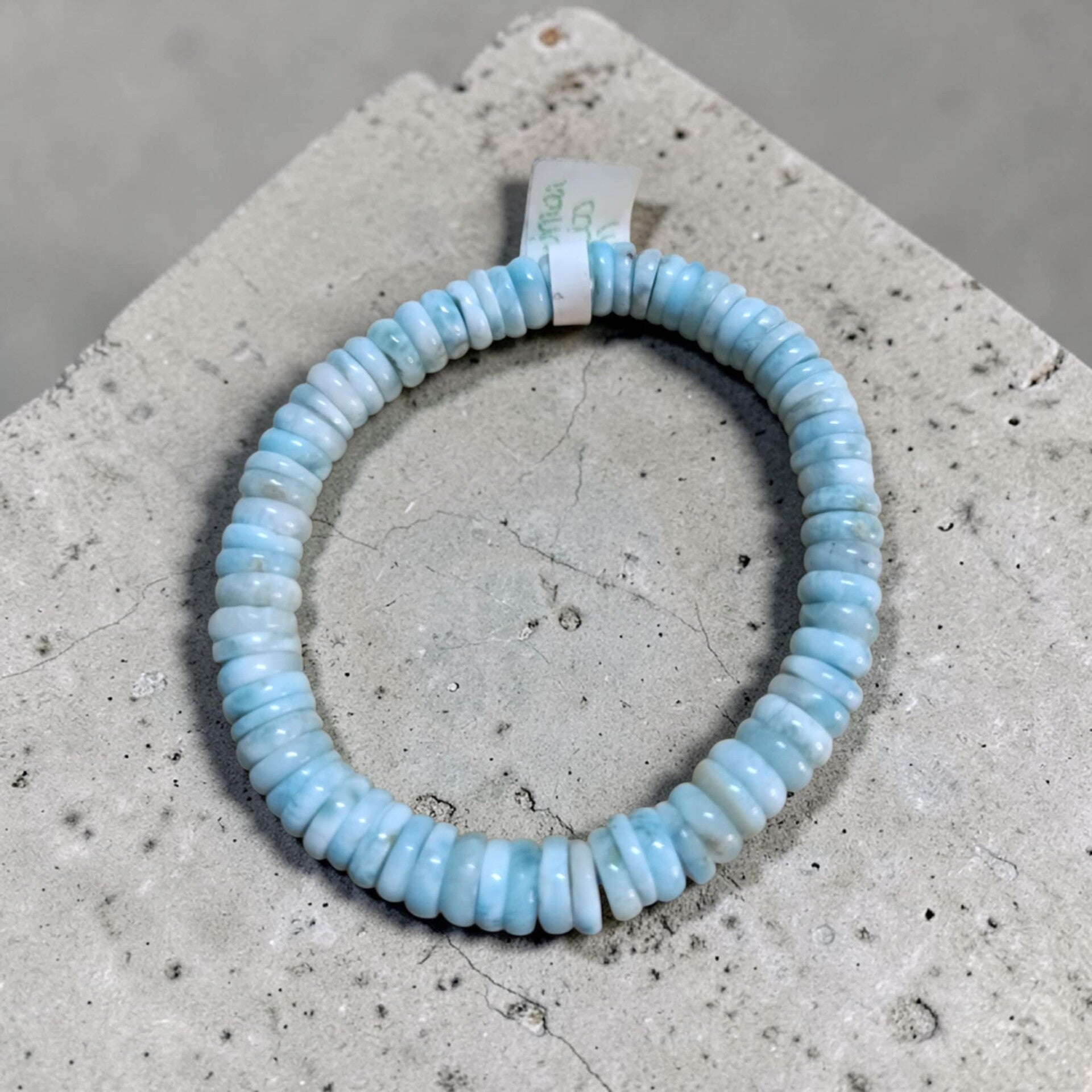 Bracelet Larimar Donuts 8mm Grade 2A