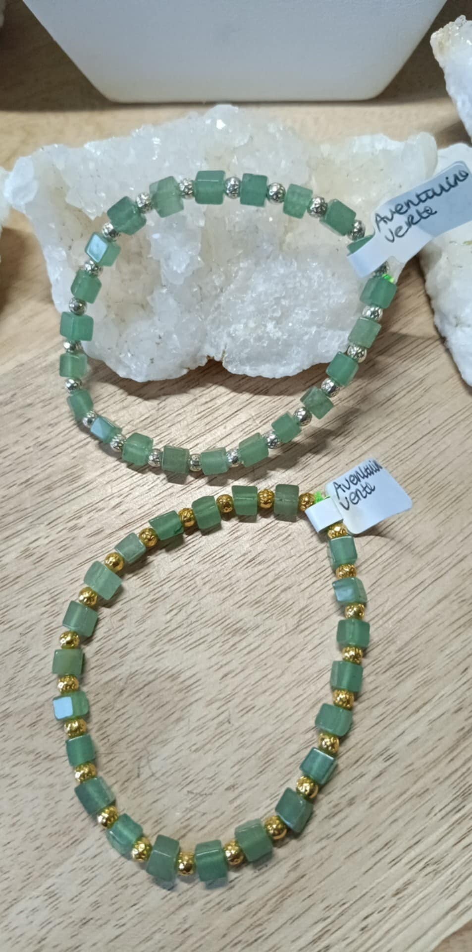 Bracelet Aventurine Verte Carré 5mm