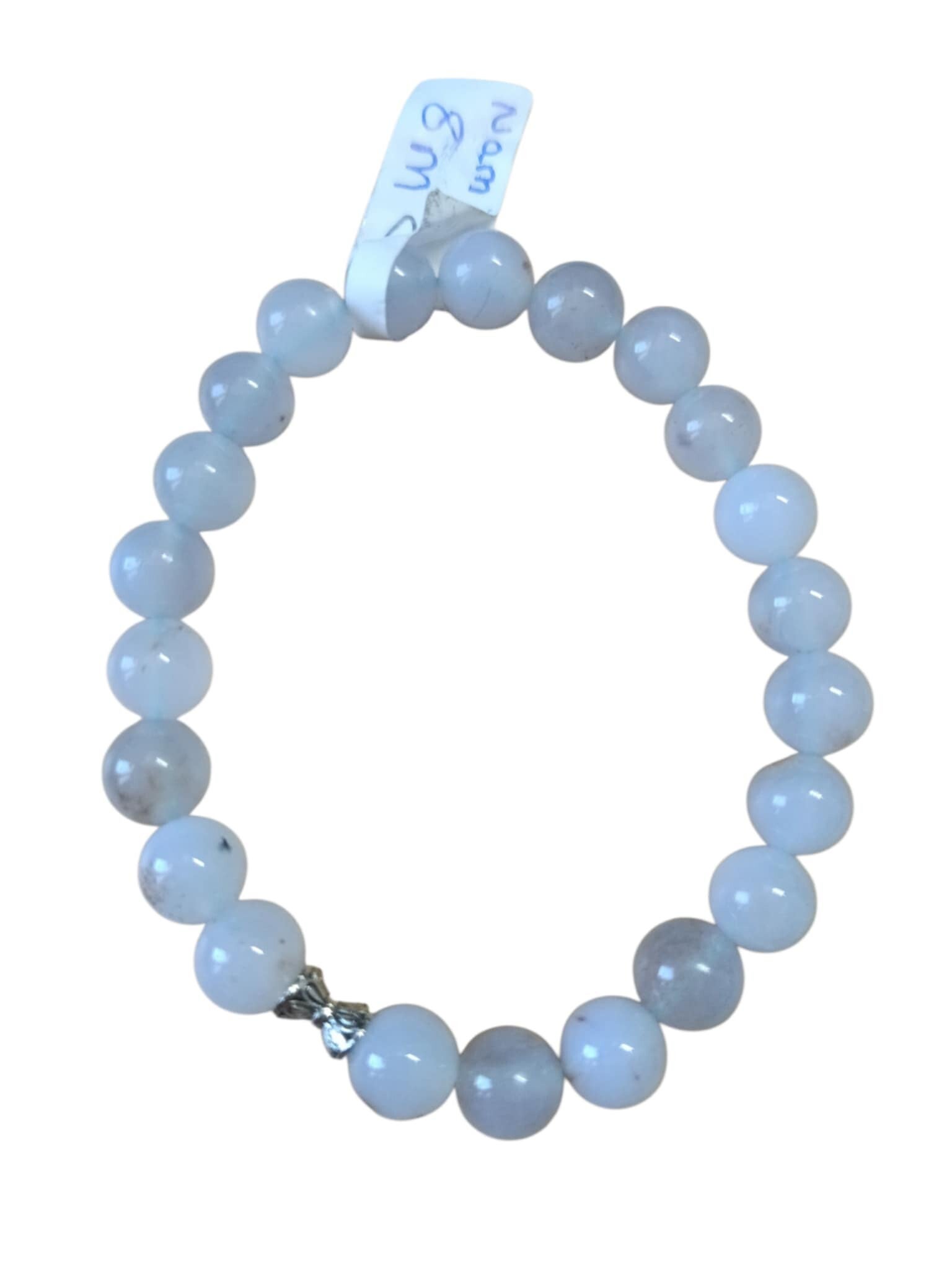 Bracelet Calcédoine Bleue 8mm de Namibie