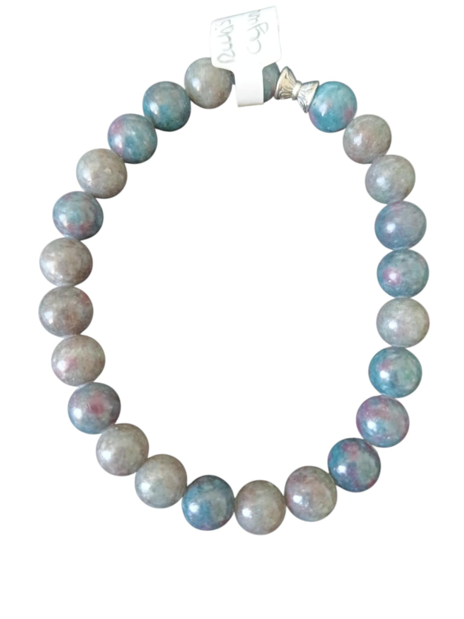 Bracelet Rubis sur Cyanite Bleue 8mm