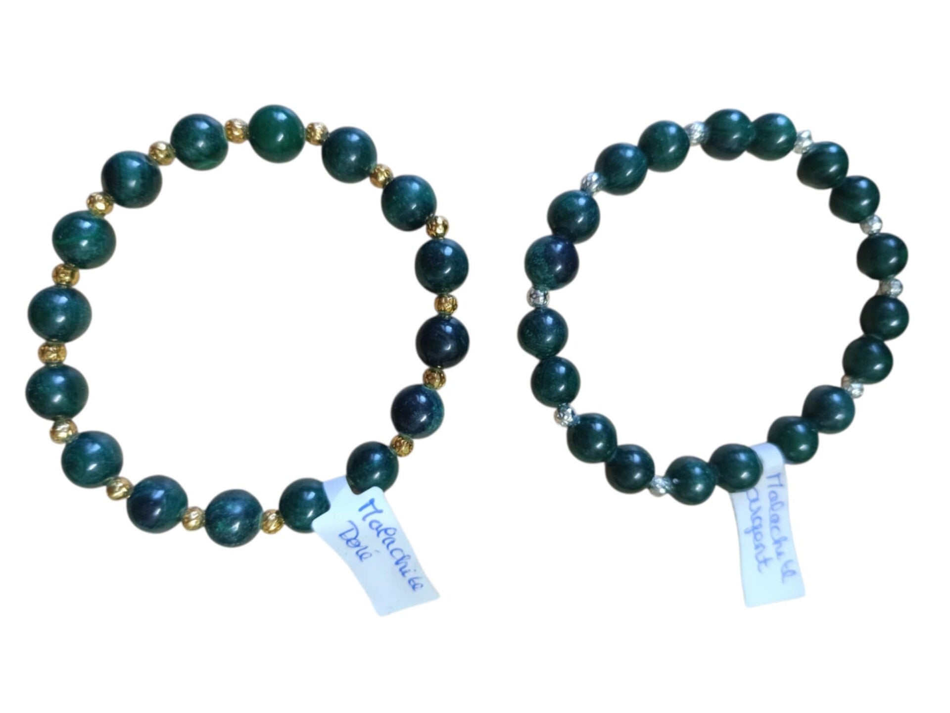 Bracelet Malachite Foncé 9mm (Personnalisé)