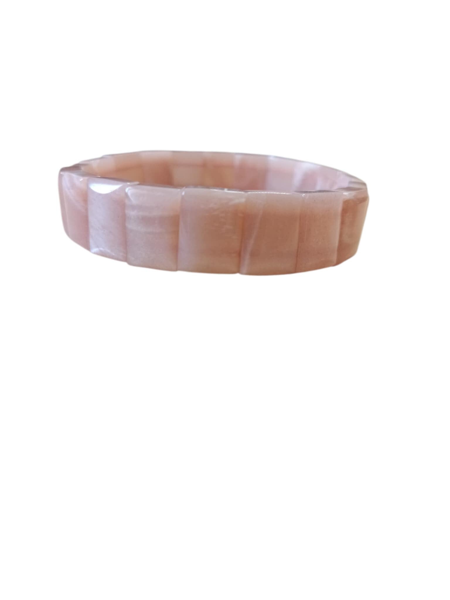 Bracelet Pierre de Lune Pêche Rectangle 14mm