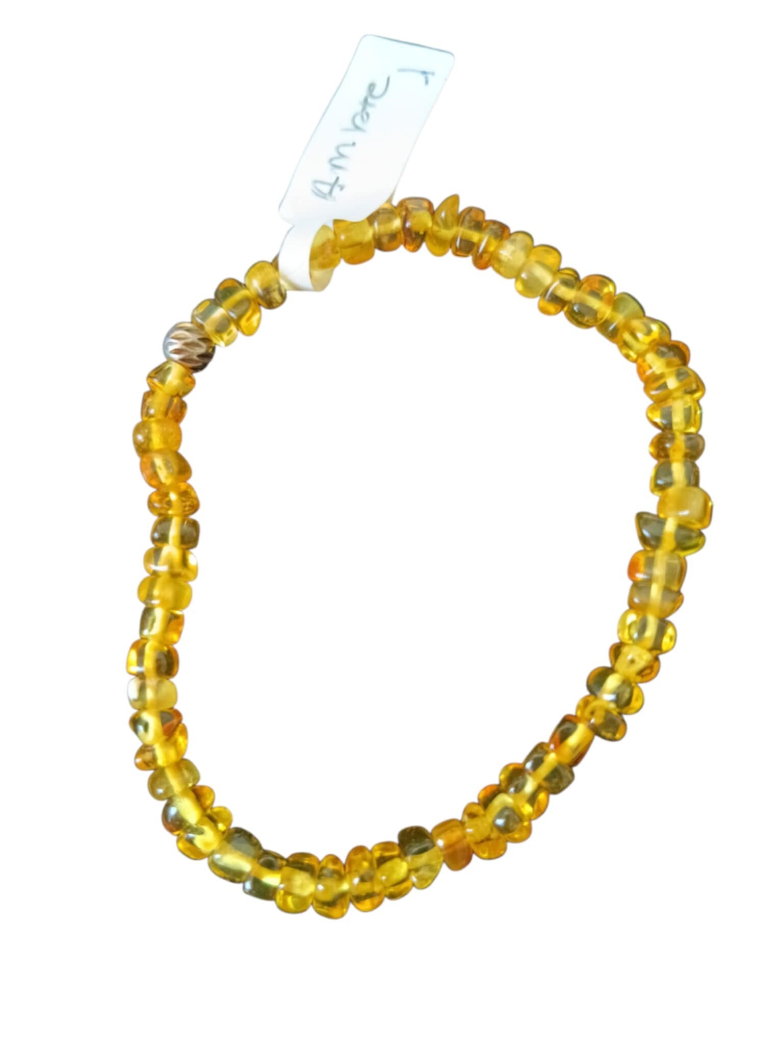 Bracelet Ambre jaune forme libre