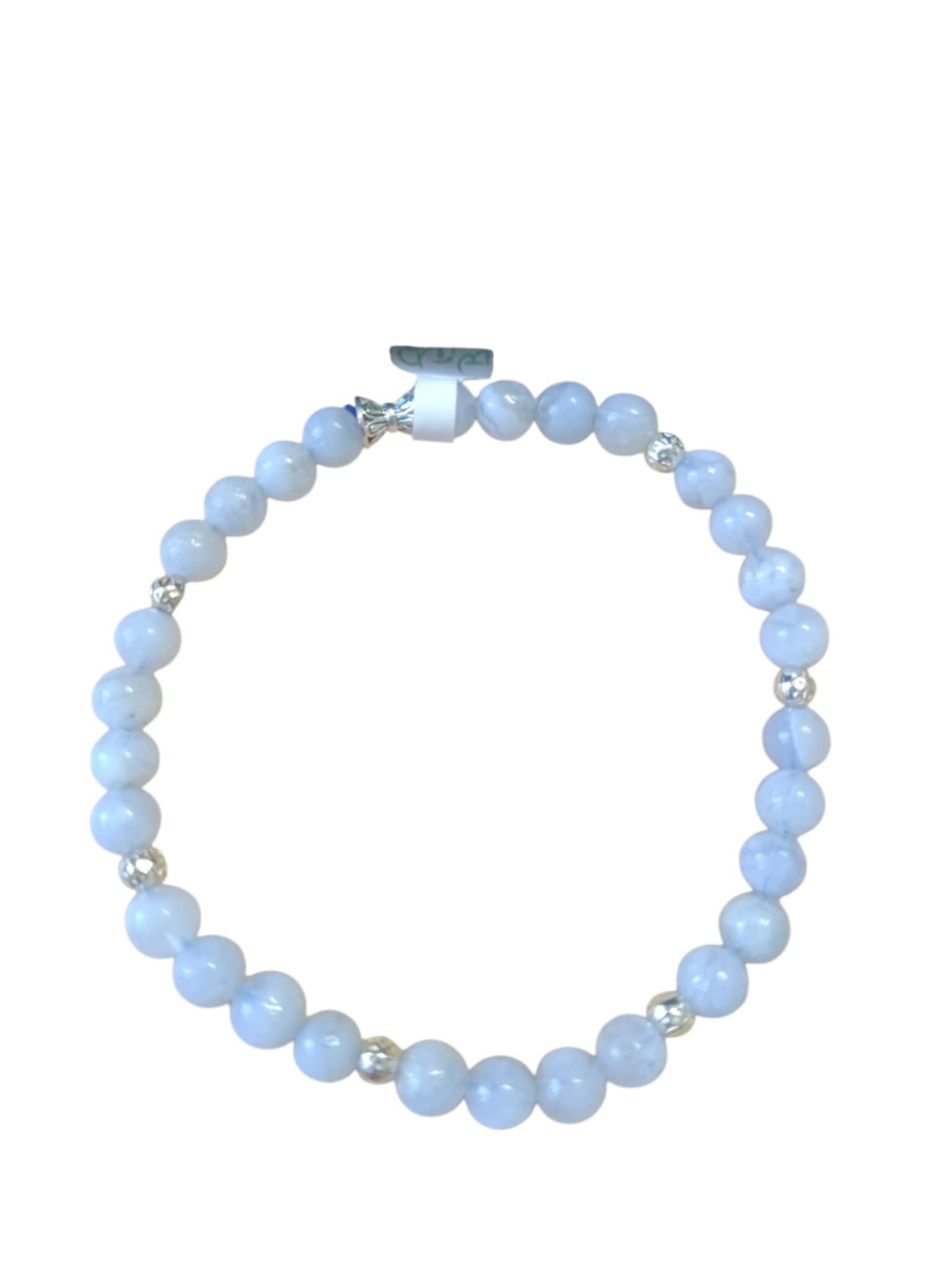 Bracelet Calcédoine Bleue 6mm de Turquie